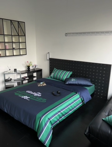 91家纺网 家纺一手货源 找家纺 圆岛 2023新款原创美式复古长绒棉全棉数码印花四件套 风格二 vintage-藏蓝绿