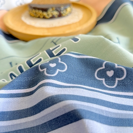 芃成家纺 2023新款全棉老粗布床笠 怦然心动 蓝