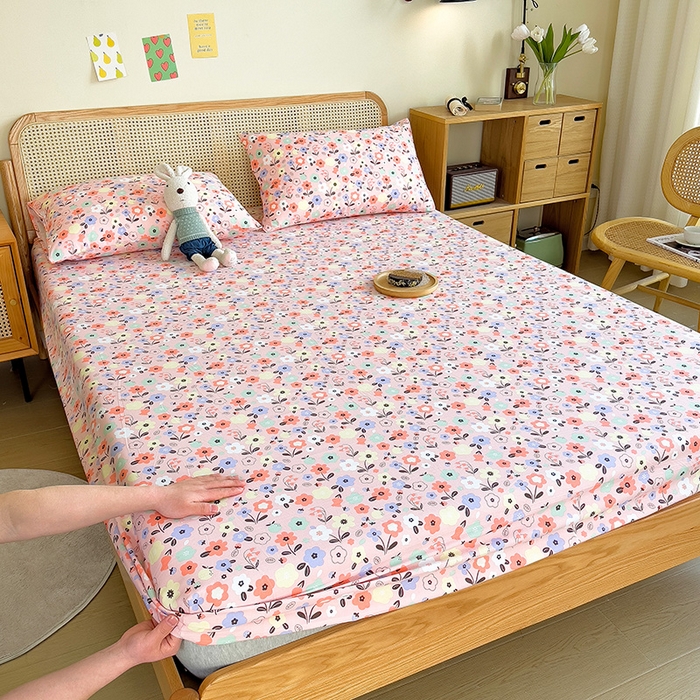 91家纺网 家纺一手货源 找家纺 芃成家纺 2023新款全棉老粗布床笠 花海