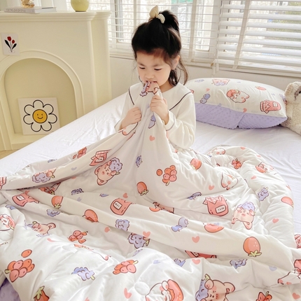 91家纺网 家纺一手货源 找家纺 八方汇 2023新款针织安抚卡通豆豆夏凉被风格二 棉花糖