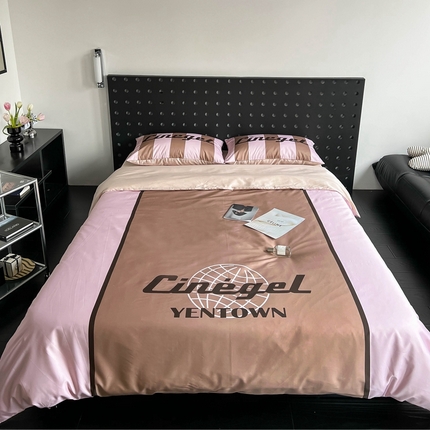 91家纺网 家纺一手货源 找家纺 （总）圆岛 2023新款原创美式复古长绒棉全棉数码印花四件套 风格二