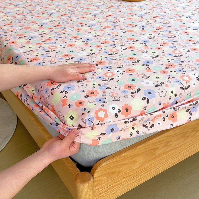 91家纺网 家纺一手货源 找家纺 芃成家纺 2023新款全棉老粗布床笠 花海