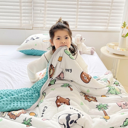 91家纺网 家纺一手货源 找家纺 （总）八方汇 2023新款针织安抚卡通豆豆夏凉被风格二