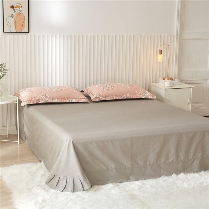 91家纺网 家纺一手货源 找家纺 沐白家居 2023全棉13376全棉印花四件套 白芷-粉