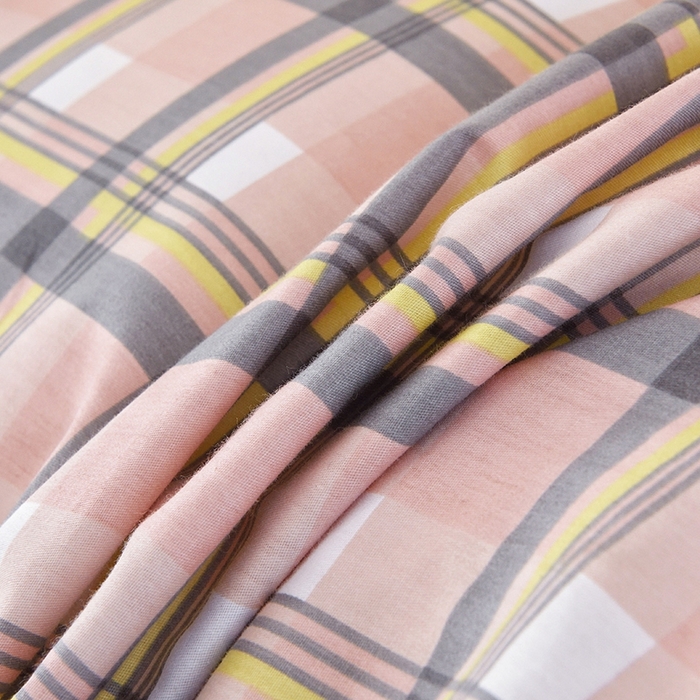 91家纺网 家纺一手货源 找家纺 朵希曼 2026新款全棉学生三件套 简格~粉