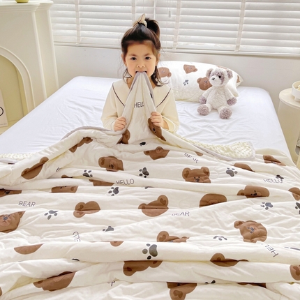 91家纺网 家纺一手货源 找家纺 （总）八方汇 2023新款针织安抚卡通豆豆夏凉被风格二