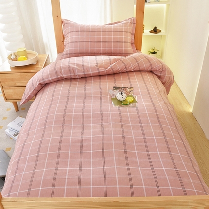 91家纺网 家纺一手货源 找家纺 朵希曼 2026新款全棉学生三件套 艾伦~粉