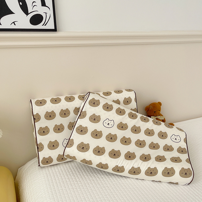 91家纺网 家纺一手货源 找家纺 良佐生活  2023新款A类60支全棉贡缎乳胶枕枕套 口袋熊