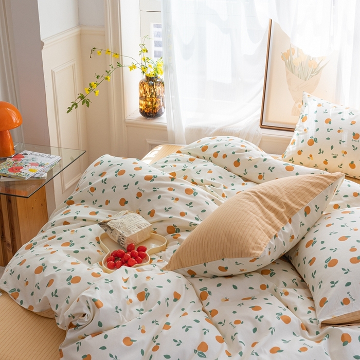 91家纺网 家纺一手货源 找家纺 时年 2023新款全棉优选系列-相机风格 桔子酱