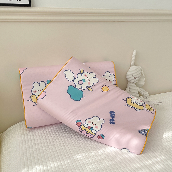 91家纺网 家纺一手货源 找家纺 良佐生活  2023新款A类60支全棉贡缎乳胶枕枕套  贝塔 粉