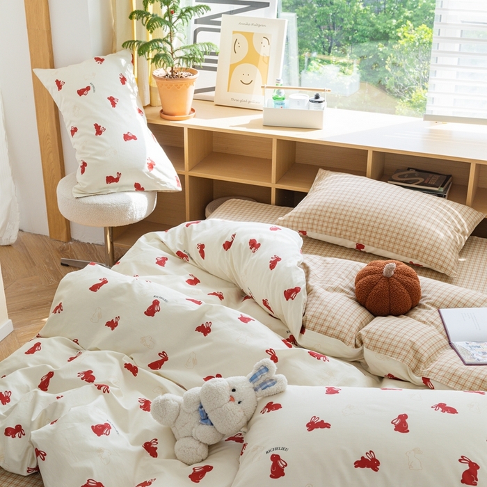 91家纺网 家纺一手货源 找家纺 时年 2023新款全棉优选系列-相机风格 小红兔