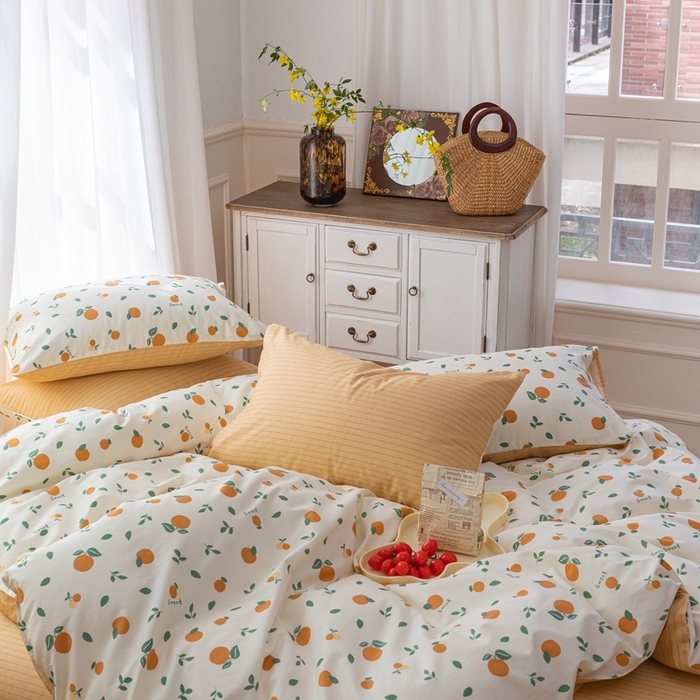 91家纺网 家纺一手货源 找家纺 时年 2023新款全棉优选系列-相机风格 桔子酱