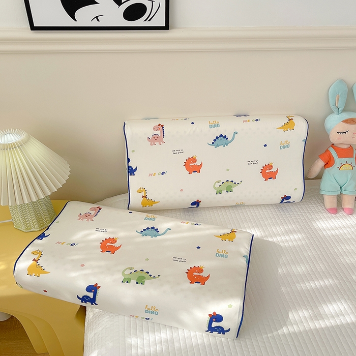 91家纺网 家纺一手货源 找家纺 良佐生活  2023新款A类60支全棉贡缎乳胶枕枕套  恐龙乐园