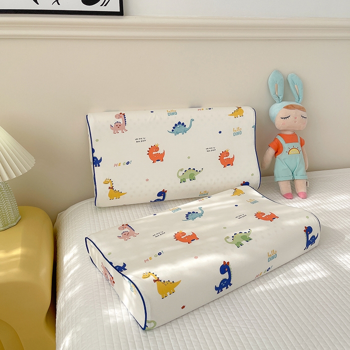 91家纺网 家纺一手货源 找家纺 良佐生活  2023新款A类60支全棉贡缎乳胶枕枕套  恐龙乐园