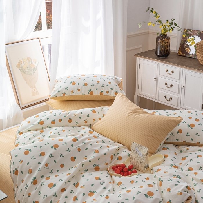 91家纺网 家纺一手货源 找家纺 时年 2023新款全棉优选系列-相机风格 桔子酱