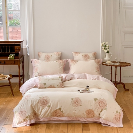 91家纺网 家纺一手货源 找家纺 （总）玉宇阁2023款100支长绒棉绣花  玫瑰