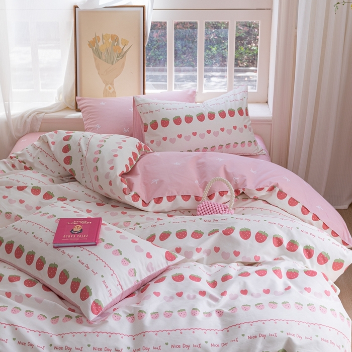 91家纺网 家纺一手货源 找家纺 时年 2023新款全棉优选系列-相机风格 草莓冰