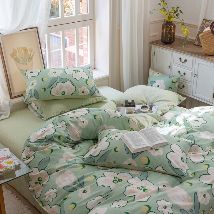 91家纺网 家纺一手货源 找家纺 时年 2023新款全棉优选系列-相机风格 绿光森林