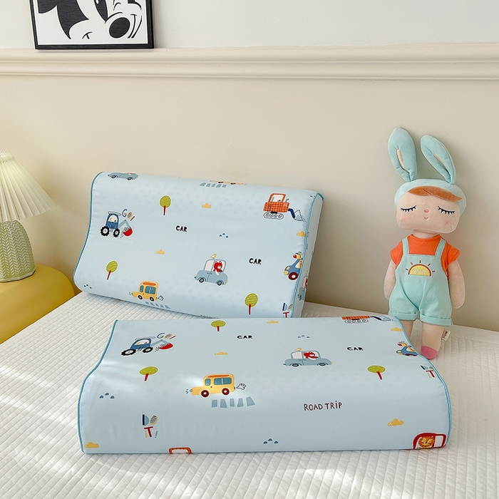 91家纺网 家纺一手货源 找家纺 良佐生活  2023新款A类60支全棉贡缎乳胶枕枕套 挖掘车