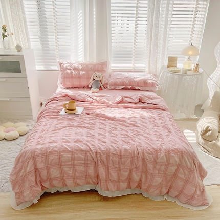 91家纺网 家纺一手货源 找家纺 （总）蓝冰家纺 2023新款泡泡纱夏被三件套