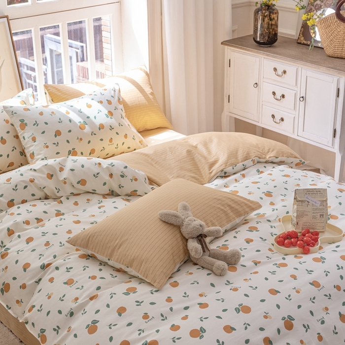 91家纺网 家纺一手货源 找家纺 时年 2023新款全棉优选系列-相机风格 桔子酱