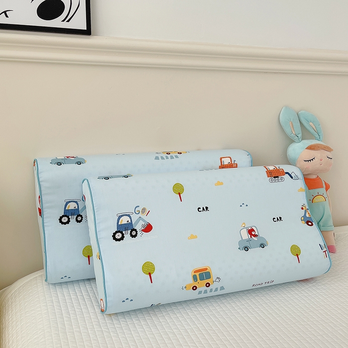 91家纺网 家纺一手货源 找家纺 良佐生活  2023新款A类60支全棉贡缎乳胶枕枕套 挖掘车