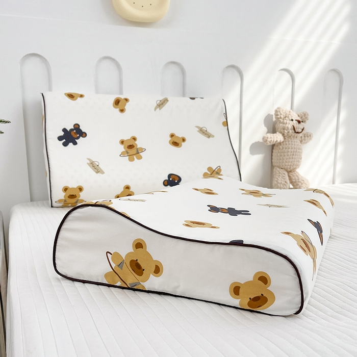 91家纺网 家纺一手货源 找家纺 良佐生活  2023新款A类60支全棉贡缎乳胶枕枕套 呼啦熊