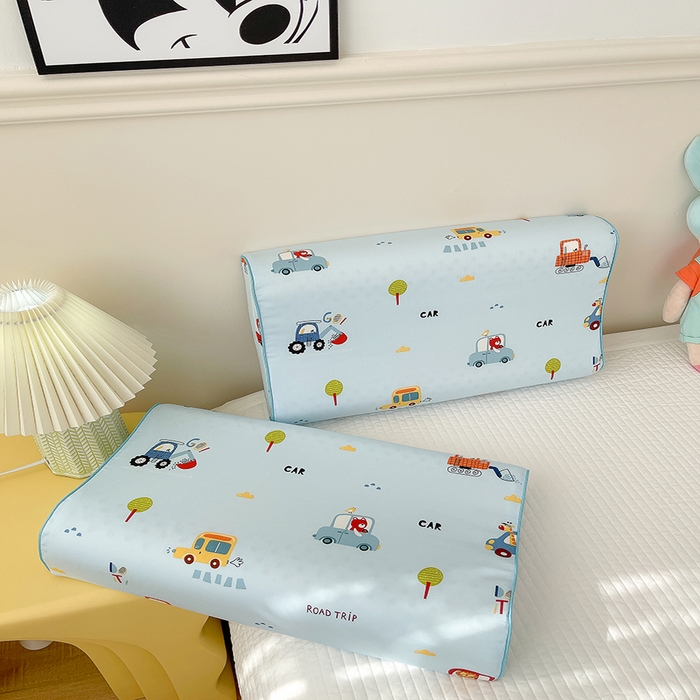 91家纺网 家纺一手货源 找家纺 良佐生活  2023新款A类60支全棉贡缎乳胶枕枕套 挖掘车