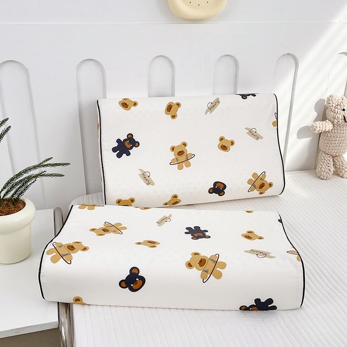 91家纺网 家纺一手货源 找家纺 良佐生活  2023新款A类60支全棉贡缎乳胶枕枕套 呼啦熊