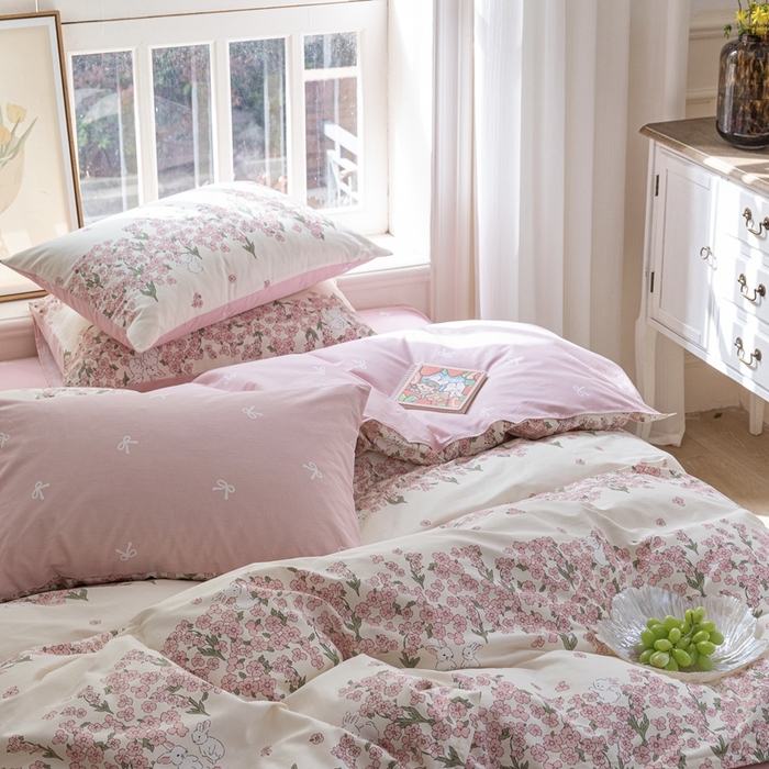 91家纺网 家纺一手货源 找家纺 时年 2023新款全棉优选系列-相机风格 花园兔兔