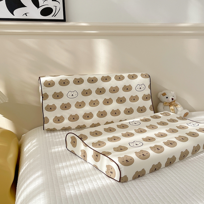 91家纺网 家纺一手货源 找家纺 良佐生活  2023新款A类60支全棉贡缎乳胶枕枕套 口袋熊