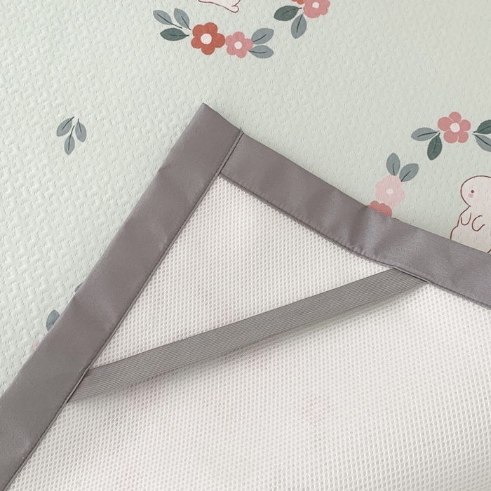 91家纺网 家纺一手货源 找家纺 昔可 2023新款凉感海洋丝针织软席三件套 绿色花环兔