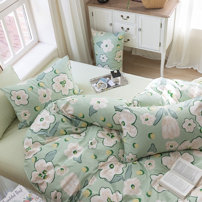 91家纺网 家纺一手货源 找家纺 时年 2023新款全棉优选系列-相机风格 绿光森林