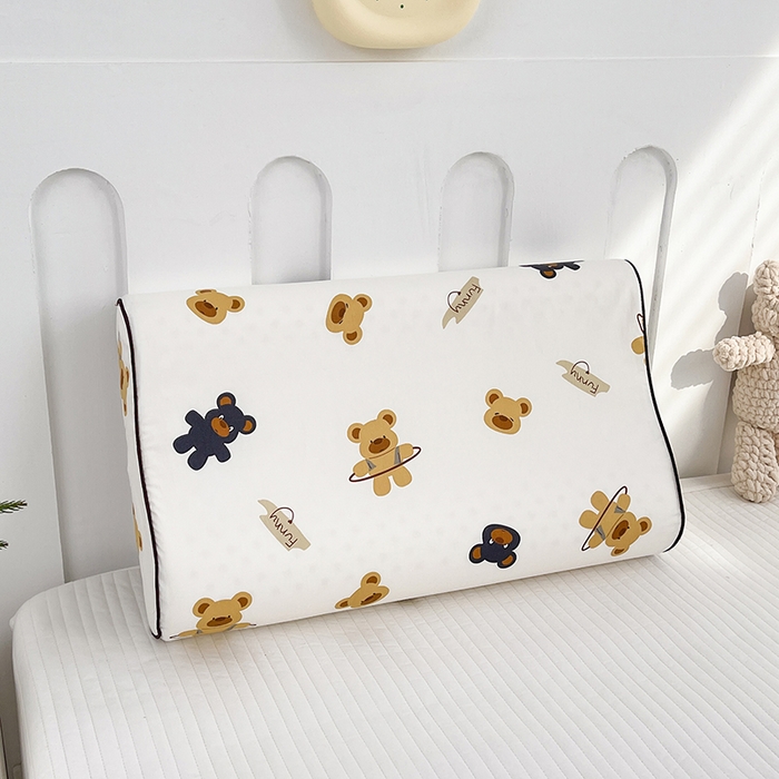 91家纺网 家纺一手货源 找家纺 良佐生活  2023新款A类60支全棉贡缎乳胶枕枕套 呼啦熊