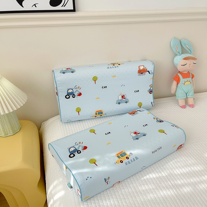 91家纺网 家纺一手货源 找家纺 良佐生活  2023新款A类60支全棉贡缎乳胶枕枕套 挖掘车