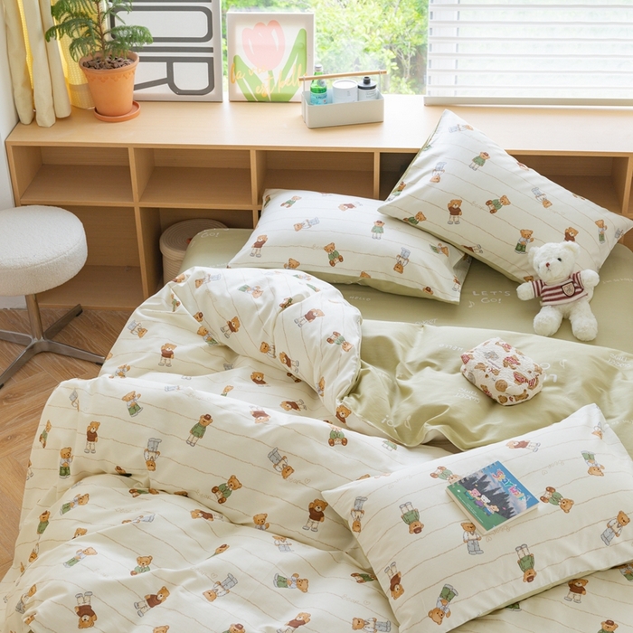 91家纺网 家纺一手货源 找家纺 时年 2023新款全棉优选系列-相机风格 毛衣熊