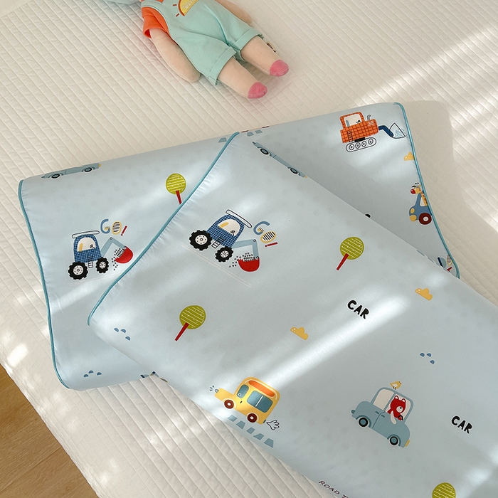 91家纺网 家纺一手货源 找家纺 良佐生活  2023新款A类60支全棉贡缎乳胶枕枕套 挖掘车