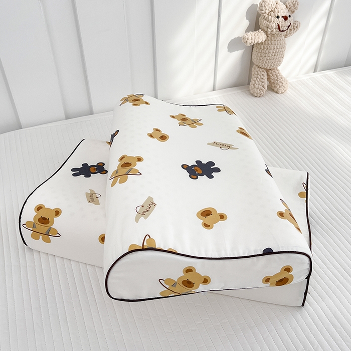 91家纺网 家纺一手货源 找家纺 良佐生活  2023新款A类60支全棉贡缎乳胶枕枕套 呼啦熊