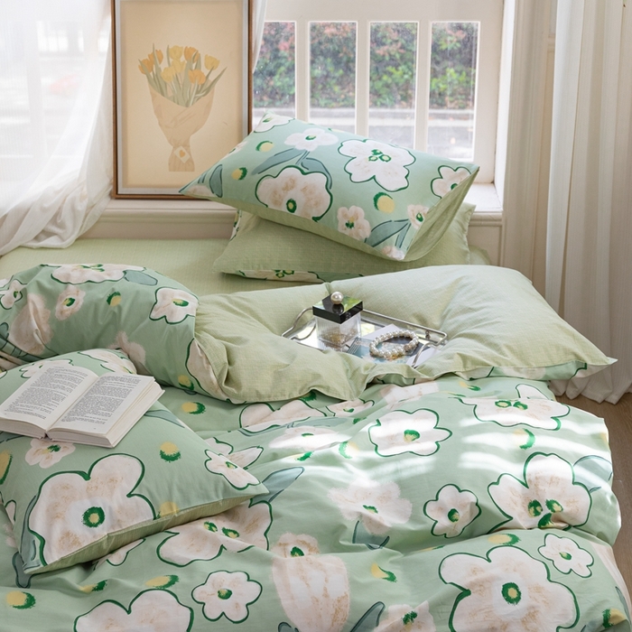 91家纺网 家纺一手货源 找家纺 时年 2023新款全棉优选系列-相机风格 绿光森林