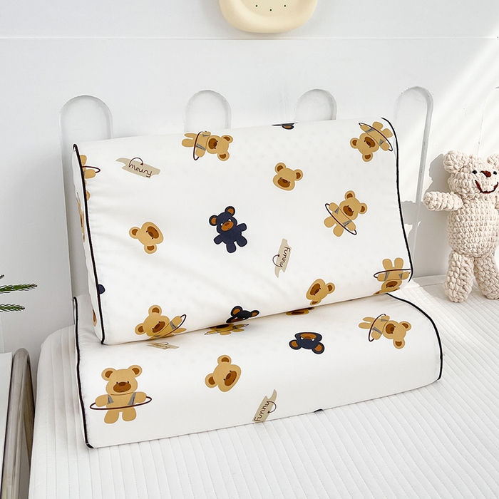 91家纺网 家纺一手货源 找家纺 良佐生活  2023新款A类60支全棉贡缎乳胶枕枕套 呼啦熊