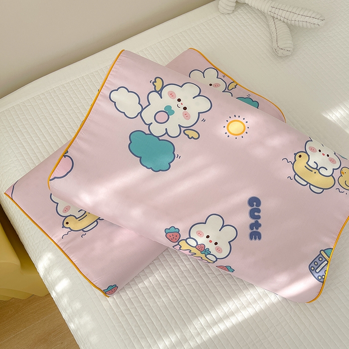 91家纺网 家纺一手货源 找家纺 良佐生活  2023新款A类60支全棉贡缎乳胶枕枕套  贝塔 粉