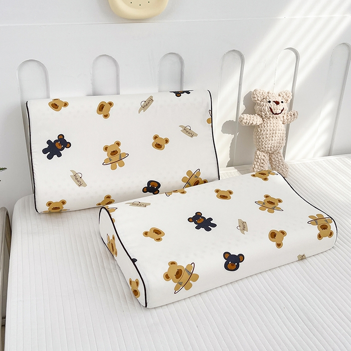 91家纺网 家纺一手货源 找家纺 良佐生活  2023新款A类60支全棉贡缎乳胶枕枕套 呼啦熊