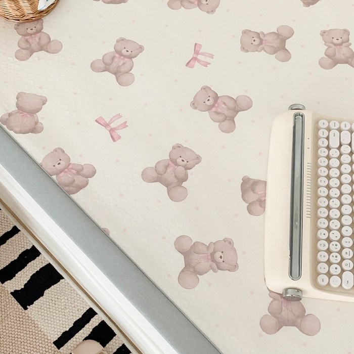 91家纺网 家纺一手货源 找家纺 昔可 2023新款凉感海洋丝针织软席三件套 萌萌蝴蝶结熊