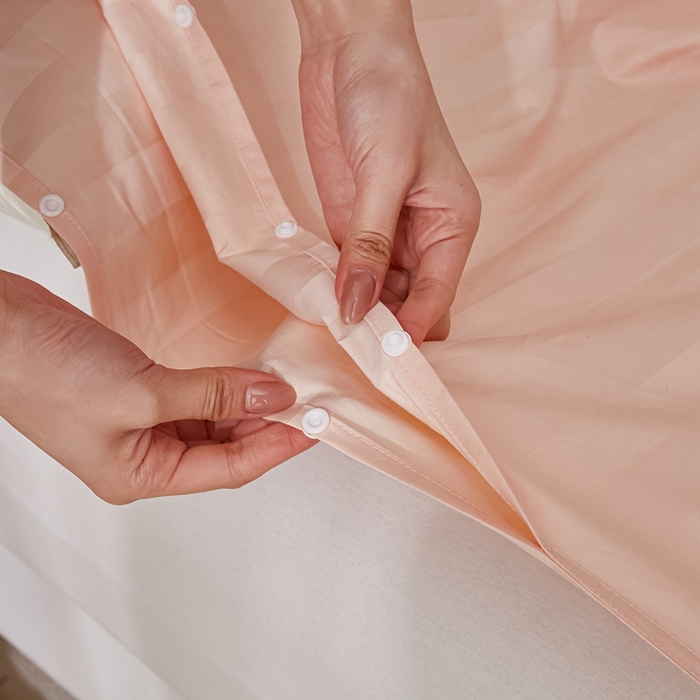 91家纺网 家纺一手货源 找家纺 品乐 2023新款60支长绒棉提花条纹睡袋 睡袋浅玉