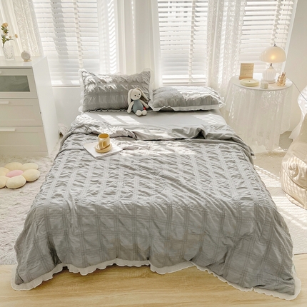 91家纺网 家纺一手货源 找家纺 （总）蓝冰家纺 2023新款泡泡纱夏被三件套