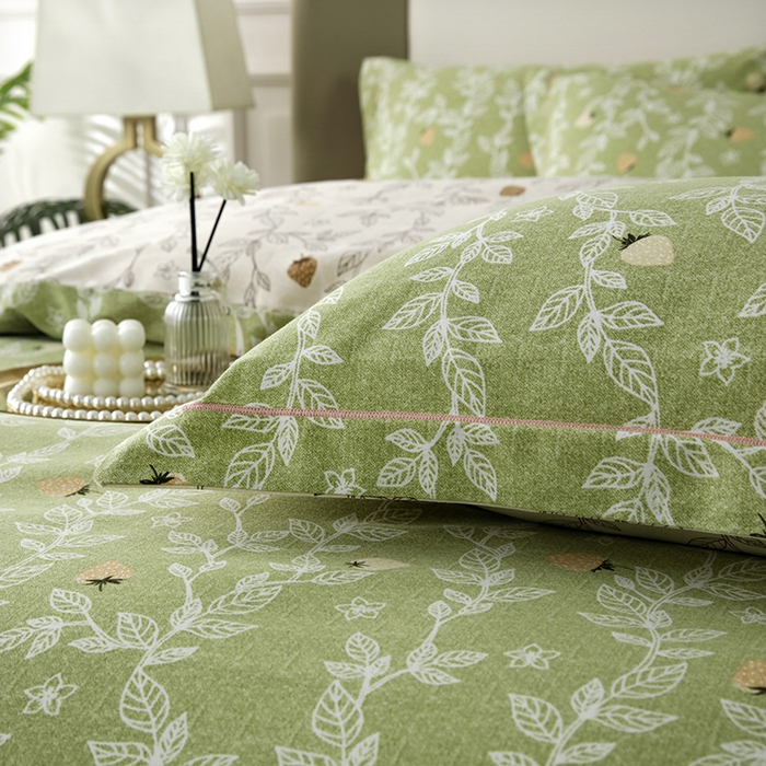 91家纺网 家纺一手货源 找家纺 金纱玉纺家纺 2024新款加厚AB版四件套 蜜恋-绿