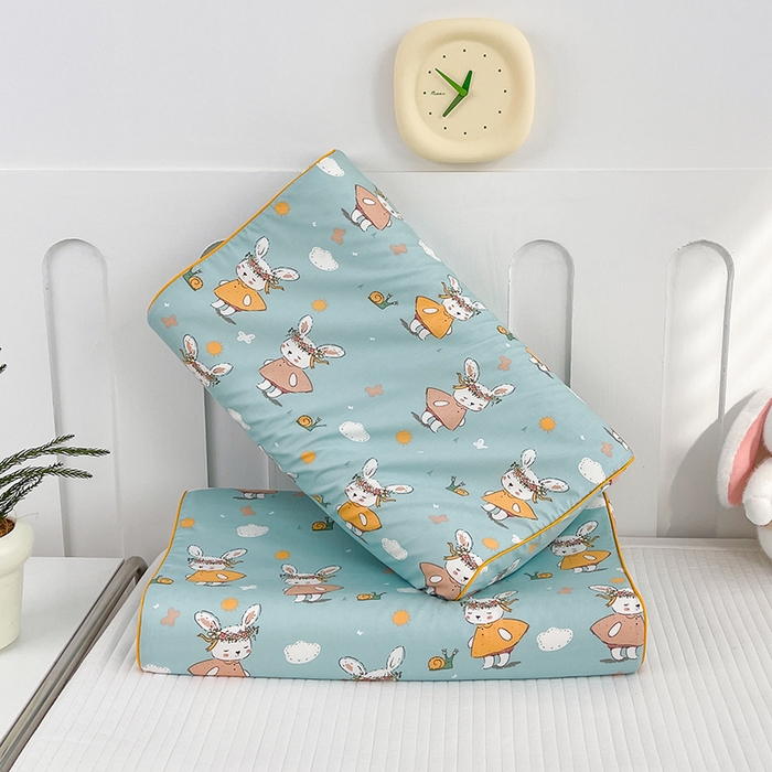 91家纺网 家纺一手货源 找家纺 良佐生活  2023新款A类60支全棉贡缎乳胶枕枕套 萌萌兔