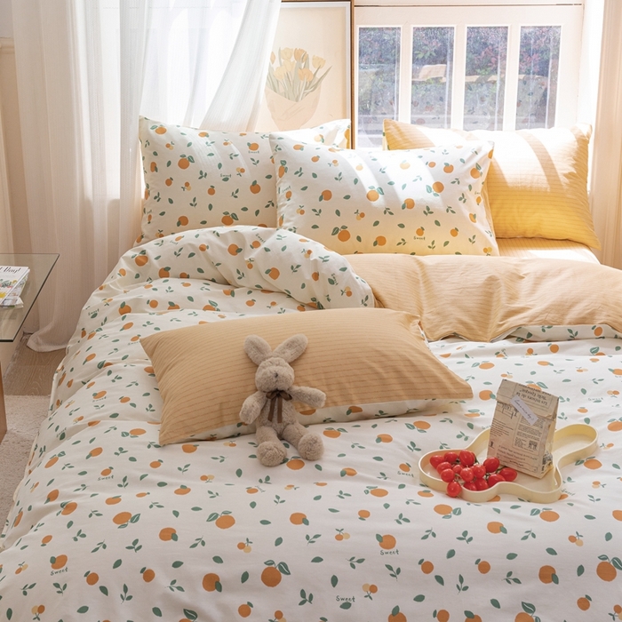 91家纺网 家纺一手货源 找家纺 时年 2023新款全棉优选系列-相机风格 桔子酱