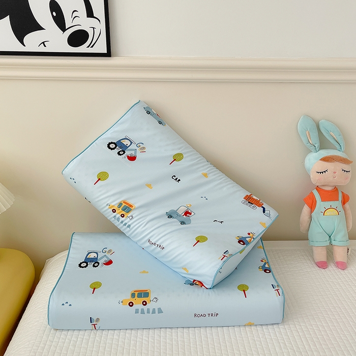 91家纺网 家纺一手货源 找家纺 良佐生活  2023新款A类60支全棉贡缎乳胶枕枕套 挖掘车