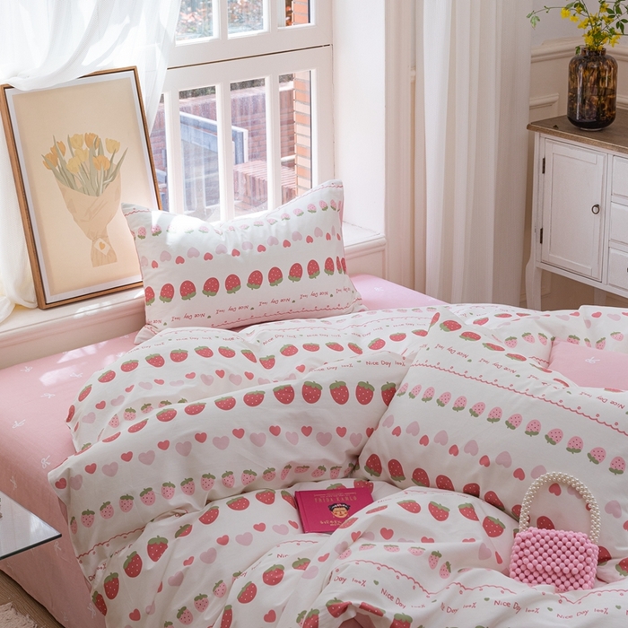 91家纺网 家纺一手货源 找家纺 时年 2023新款全棉优选系列-相机风格 草莓冰